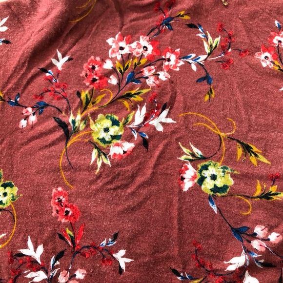 June & Hudson Nordstrom Floral Faux Wrap Top in Rosewood Size M - Picture 8 of 12